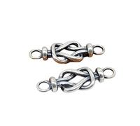 Connettore Nodo a Fiocco in Argento Sterling da 1 pc incroci di Nodo d'Argento chharms, connettore Bracciale, Fascino del Braccialetto, Fascia da Cina