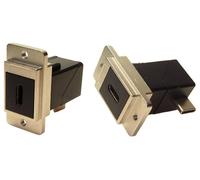 Connettore Passante A Spina Angolare Destra Slim Usb C Doppia Entrata Nichel