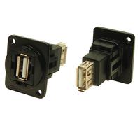 Connettore Passante Da Pannello USB 2.0 A A USB 2.0 A, Metallo Nero - CLIFF E