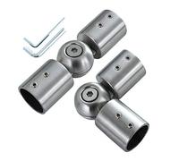 Connettore per aste per tende angolari per finestre, connettore per aste per tende regolabili per tende per finestre a bovindo con colore argento nero da 1 pollice e 3/4 pollici