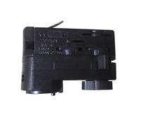 Connettore per binario LED, uscita cavo nero, ideale per l'installazione di punti luce nei moderni sistemi di illuminazione.