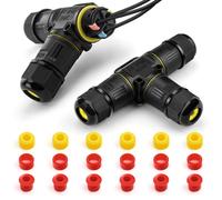 Connettore per Cavi Impermeabile a 3 Poli, 2 Pezzi Scatola Di Derivazione Imperm