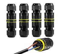 Connettore Per Cavi Impermeabile IP68 3 Poli, Scatola di Giunzione Esterna Impermeabile per Cavi di Diametro Ø3,55-10 mm (4 Pezzi)
