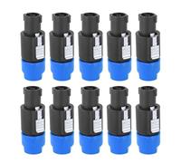 Connettore per cavi SpeakOn Connettore altoparlante audio 10pcs Tappo di Speakon a 4 pin impermeabile con placcatura in nichel in rame per attrezzatura audio professionale (Blu)