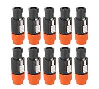 Connettore per cavi SpeakOn Connettore altoparlante audio 10pcs Tappo di Speakon a 4 pin impermeabile con placcatura in nichel in rame per attrezzatura audio professionale (Arancia)