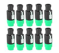 Connettore per cavi SpeakOn Connettore altoparlante audio 10pcs Tappo di Speakon a 4 pin impermeabile con placcatura in nichel in rame per attrezzatura audio professionale (Verde)