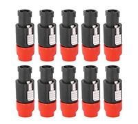 Connettore per Cavo Speakon, 10PCS C NL4FC Connettore per Altoparlante o Connettore per Cavo Speakon a 4 Pin Impermeabile (Rosso)