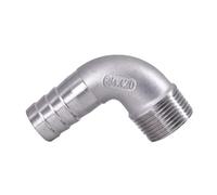 Connettore per condotto BSPT maschio 6 8 10 12 14 15-60 mm tubo barb gomito 90 gradi in acciaio inox 304 raccordo per tubo adattatore (14 mm, 1/2 pollici)
