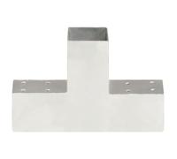 Connettore per pali a forma di T, 71 x 71 mm, zincato per chiusure, metallo di alta qualità per giardino, recinzione e costruzione, resistente alle intemperie e durevole