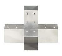 Connettore per pali a forma di X in metallo zincato, 71 x 71 mm, robusto e resistente alla corrosione per serrature stabili, ideale per giardino, edilizia e ambienti di sicurezza