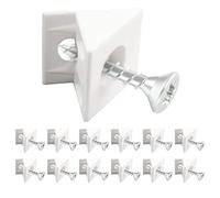 Connettore per pannello posteriore Gedotec bianco | 100 pezzi Connettore per pannello posteriore e fondo cassetto | Supporto per pannello posteriore con vite | Connettore angolare per armadi e conne