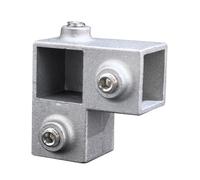 Connettore per rack stoccaggio con giunto fisso per tubi Raccordo per tubi a gomito a 3 per binari recinzione e accessori per connettori quadrati per la costruzione scaffali industriali