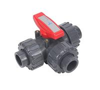 Connettore per rubinetto da giardino, connettori per tubi dell'acqua, 1 valvola a sfera a tre vie, interno 20-50 mm, tipo L/T, adattatore per irrigazione in uvc a controllo multiplo, stile T, DN15 (20