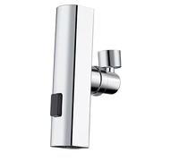 Connettore per rubinetto del lavello della cucina, ugello a spruzzo, girevole mobile, aumenta la pressione, 3 tipi di approvvigionamento idrico, cromato a specchio, nero opaco (cromato a specchio)