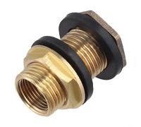 Connettore per serbatoio dell'acqua in ottone con giunto per tubo paratia e anello di tenuta in silicone integrato che offre connessioni a tenuta stagna per sistemi di acquari e configurazioni di