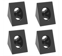 Connettore per staffa angolare a 90 gradi per CNC e stampante 3D fai da te con scanalatura a V e angolo nero per profilo in alluminio 2020, 4 pezzi