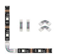 Connettore per striscia LED 4 pin 8 mm ad angolo retto regolabile H/L per strisce LED SMD RGB 3528/5050 angolo di 90 gradi