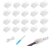 Connettore per striscia LED da 12 mm, 5 pin, 20 pezzi, luci RGB, impermeabile, adattatore 22 Awg, per striscia 5050 RGBW, senza cuciture, 5 V, 12 V, 24 V