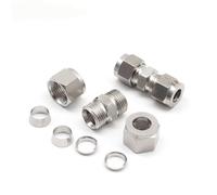 Connettore per tubi in metallo a doppia trappola del tipo di manicotto di taglio in acciaio inossidabile 304 OD 3 4 6 810mm1/8 1/4" 3/8 "1/2" (22 mm)
