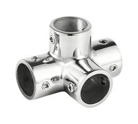 Connettore per tubi per barche | Adattatore in acciaio inossidabile a 4 vie - Hardware marino, per pontili di ponte, costruzione di strutture all'aperto , yacht, sistemi di guardrail