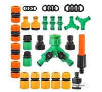 Connettore per tubo a sgancio rapido | 36 pezzi connettori rapidi da giardino, pezzi di ricambio maschio femmina con rondelle in per irrigazione delle piante e