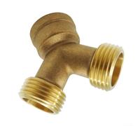 Connettore per tubo a Y in ottone da 1,9 cm, doppia uscita per rubinetto da giardino, collettore resistente alla ruggine per far funzionare due tubi contemporaneamente (ottone)