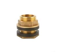Connettore per tubo da paratia in ottone con doppio anello in silicone a prova di perdite, per sistemi di irrigazione per acquari e giardini (G1)
