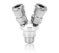 Connettore Per Tubo Dell'aria Splitter Per Tubo Dell'aria a 2 Vie Filettatura G1/2 Accessori Per Compressore D'aria Raccordi Presa Per Attacco Rapido Per Compressore D'aria in Alluminio