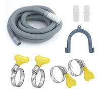 Connettore per tubo di scarico, 3 m, 1/1,5/2/2,5/3/4/5/6/7 m, prolunga per lavatrice, tubo per lavatrice, gancio e fascetta, per lavatrice lavastoviglie