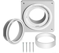 Connettore per tubo di sfiato dell'asciugatrice in PVC da 10,2 cm, con piastra a flangia a parete e anello di tenuta in silicone per la ventilazione del bagno e la gestione del flusso