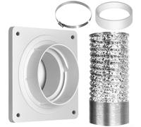 Connettore per tubo di sfiato per asciugatrice da 10 cm, con flangia a parete in PVC e anello di tenuta per l'uso in bagno, sfiato dell'asciugatrice e sistemi di flusso d'aria della stanza di