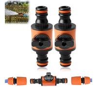 Connettore per tubo flessibile, 2 connettori per tubi da giardino in linee, raccordi per tubi dell'acqua, connettori per tubi flessibili a sgancio rapido, valvola di spegnimento per tubi da giardino