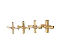 connettore per tubo flessibile, Connettori di accoppiamento, 4 pezzi Raccordo for tubo a innesto in ottone Gomito dritto Forma TYX 2 3 Connettore a 4 vie Tubo dell'acqua in rame(19mm Barb)