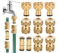 Connettore per Tubo Flessibile in Ottone,10 Pezzi Connettore Rapido per Tubo in Ottone 1/2",Adattatore per Rubinetto,Connettori per Tubi per Giardinaggio
