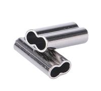 Connettore per Tubo in Rame da Pesca Durevole Anticorrosivo Facile da Crimpare per la Pesca a Traina a Fondo 100 Pezzi 6 Dimensioni Manicotti a Crimpare a Doppia Canna per Pescatori (1,8