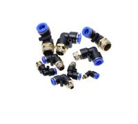 Connettore per tubo pneumatico ad aria, 10 mm, 8 mm, 6 mm, 12 mm OD, tubo M5 1/8" 1/4" 3/8" 1/2" filettatura maschio a L a forma di L raccordo a giunto rapido per gas (tubo esterno 8 mm, 1/2")