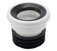 Connettore per vasca offset, per WC, in PVC, scarico dritto, eccentrico, nero, bianco (0 cm)