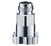 Connettore per vaso spray in alluminio per vasi spray - Rivestimento elettroforesi, leggero, con manico esagonale, 42 x 32 mm, argento (A)