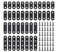 Connettore piatto nero - Connettore per legno in acciaio inox lamiera forata piastre di collegamento in ferro piatto staffe angolo metallo connettore per piano tavolo forato per riparazioni rinforzi