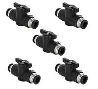 Connettore pneumatico 8 mm, 5 pezzi per valvola di intercettazione pneumatica ad aria compressa, filo tondo, tubo pneumatico da 8 mm, testa pneumatica, testa diretta per attacco rapido a gas (8 mm)