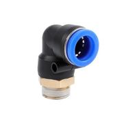 Connettore pneumatico a L PL 4/6/8/10/12 mm Tubo flessibile M5 6 1/8 1/4 3/8 1/2 Filettatura BSPT Raccordo a gomito for aria Attacco rapido 10 pezzi(PL8-04)
