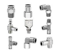 Connettore pneumatico dell'aria 304 in acciaio inox raccordo PB 4 6 8 10 12 mm filettatura 1/4 1/8 3/8 1/2 pollici 1 pezzo (8-02)