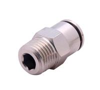 Connettore pneumatico PC in rame nichelato, raccordo rapido, filettatura esterna 4 6 8 12mm, tubo di compressione 1/4 1/2 1/8 3/8(8-02)