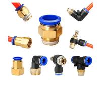 Connettore pneumatico per aria 5 pezzi connettore aria pneumatica raccordo PC/PCF/SL/PB/PL 6 8 10 12 raccordi for tubi filettati connettori rapidi(OD12mm-1I2,PC (5PCS))