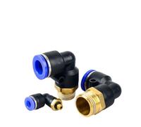 Connettore pneumatico PL tubo da 4mm-12mm diametro esterno 1/8 "1/4" 3/8 "1/2" tubo filettato pneumatico maschio connettore a gomito tubo Air Push In mount(PL10-01)