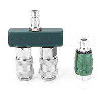 Connettore Pneumatico Rapido 1/4 Pollici Diritto a Due Vie con Valvola Regolabile, Raccordo per Tubo Aria Compressa Maschio Femmina, Accessorio per Attrezzature Pneumatiche