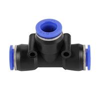 Connettore Pneumatico Rapido a T 3 Vie per Tubo Aria, 12mm, Plastica, Blu e Nero, 10 Pezzi