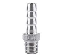 Connettore Portagomma in Acciaio Inossidabile, Portagomma, Raccordo Filettato maschio in Acciaio Inox SS304 per Tubo Raccordo Portagomma BSP da 1/8 "~ 3/4"(1/4*10mm)