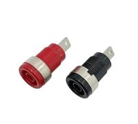 Connettore presa a banana da 40 PZ/LOTTO da 4 mm: Adattatore for montaggio a pannello con terminale Binding Post isolato, apertura 32 A 12 mm(Red)