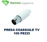 CONNETTORE PRESA FEMMINA TV COASSIALE 75 OHM PER ANTENNA TERRESTRE BUSTA 100 PZ